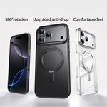 For iPhone 18 Pro Max / 17 Pro Max Case Magnetic Rotating Kickstand TPU + Acrylic Shockproof Phone Cover Compatible with MagSafe
