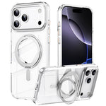 For iPhone 18 Pro Max / 17 Pro Max Case Magnetic Rotating Kickstand TPU + Acrylic Shockproof Phone Cover Compatible with MagSafe