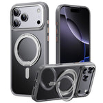 For iPhone 18 Pro Max / 17 Pro Max Case Magnetic Rotating Kickstand TPU + Acrylic Shockproof Phone Cover Compatible with MagSafe