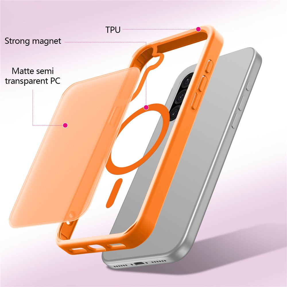 For Samsung Galaxy A36 5G / A37 5G Magnetic Case Skin Touch TPU + PC 2.0mm Thickness Anti-drop Phone Cover
