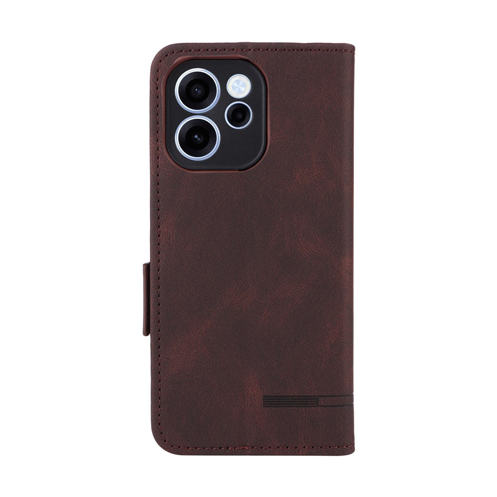 For Oppo Reno15 F 5G Case Leather Wallet Flip Phone Cover with Hardware Decor