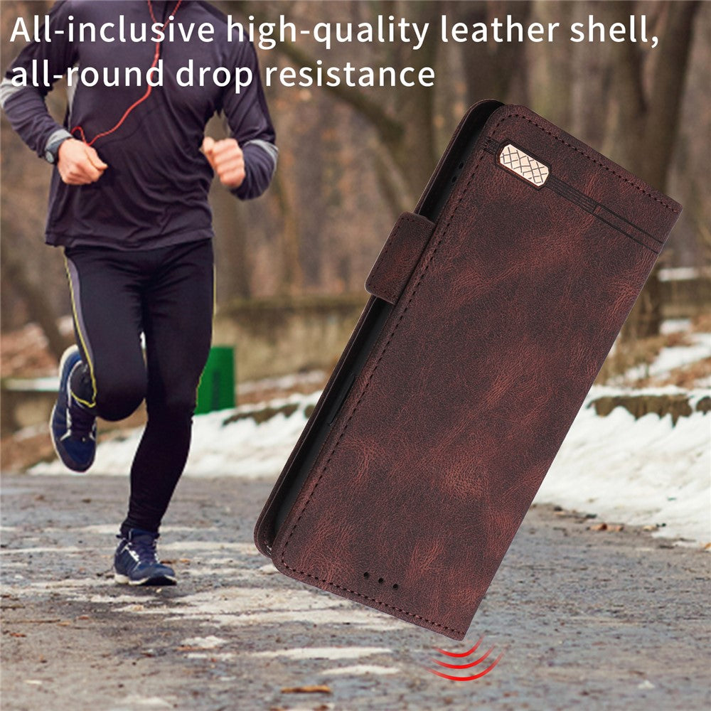 For Oppo Reno15 F 5G Case Leather Wallet Flip Phone Cover with Hardware Decor