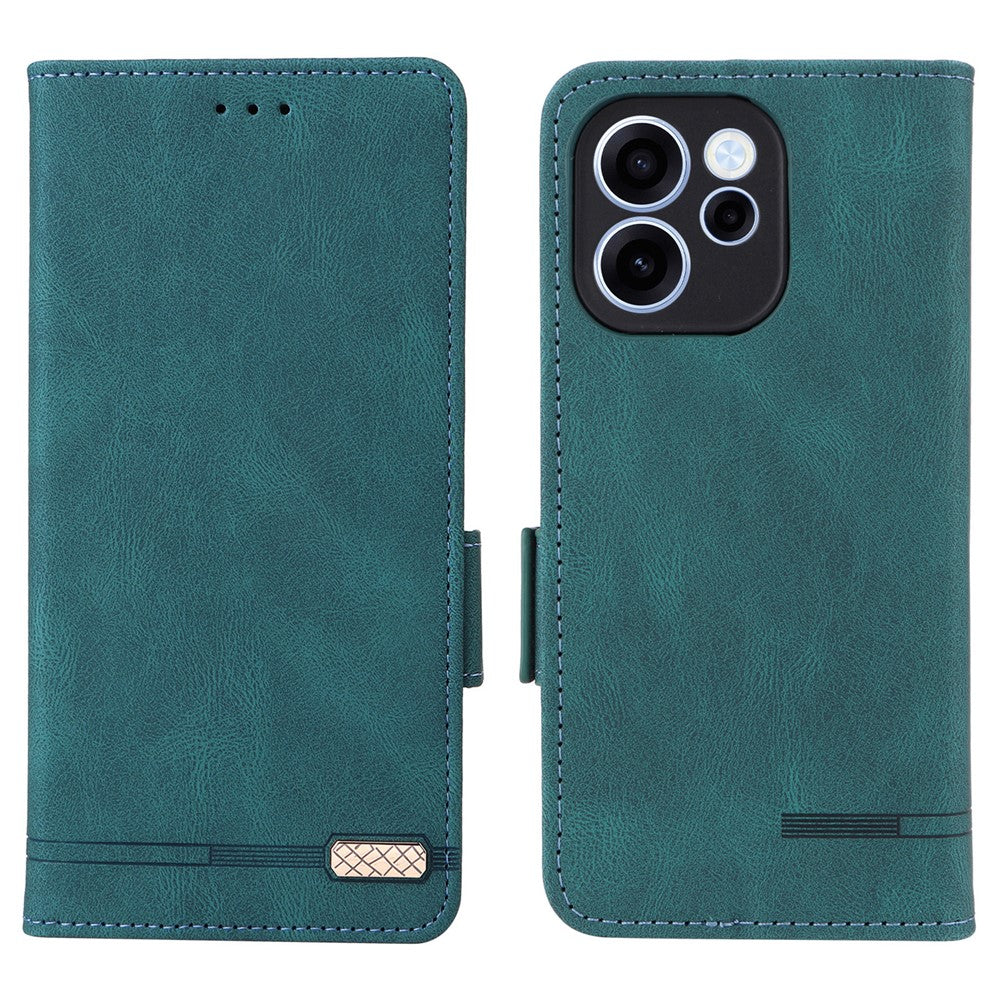 For Oppo Reno15 F 5G Case Leather Wallet Flip Phone Cover with Hardware Decor