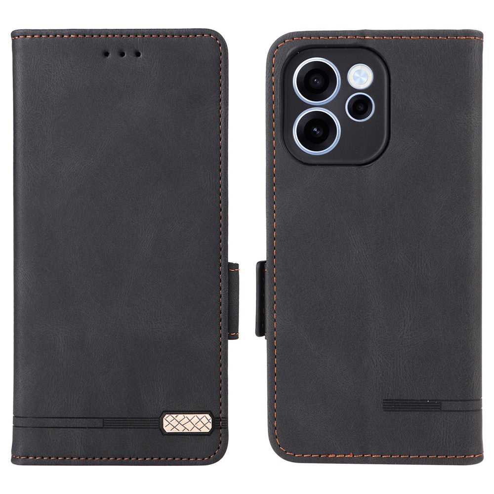 For Oppo Reno15 F 5G Case Leather Wallet Flip Phone Cover with Hardware Decor