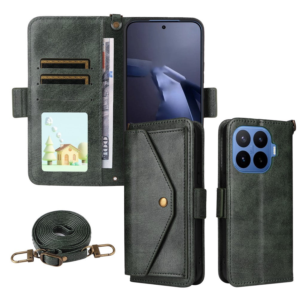 Lædercover til Xiaomi 17T med magnetisk lukning, pungcover og skulderrem
