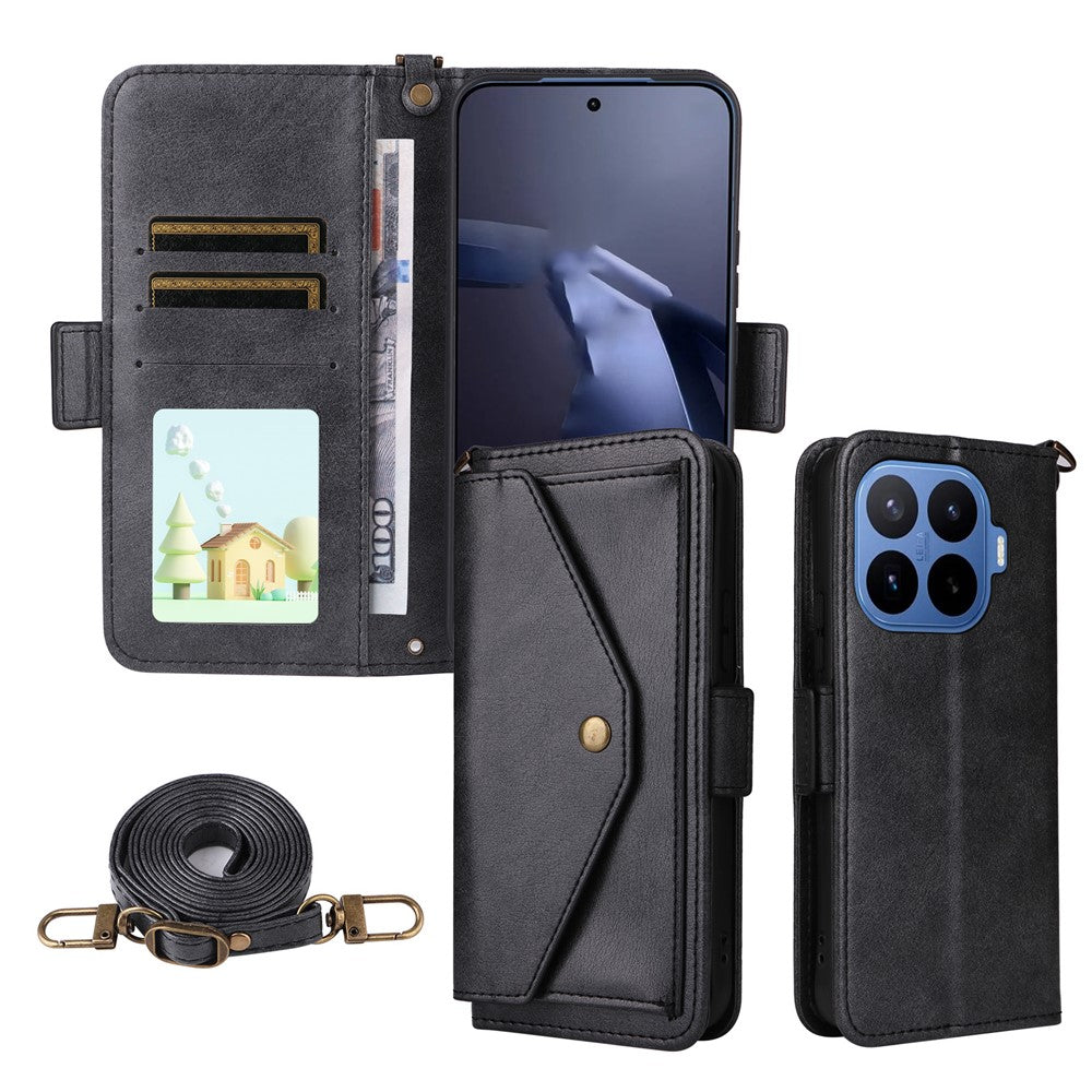 Lædercover til Xiaomi 17T med magnetisk lukning, pungcover og skulderrem