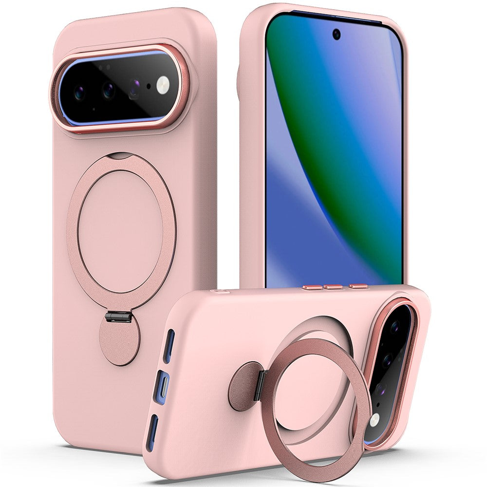 Til Google Pixel 11 / 11 Pro / 10 / 10 Pro / 9 / 9 Pro magnetisk etui med roterende ringstativ TPU + PC bagcover