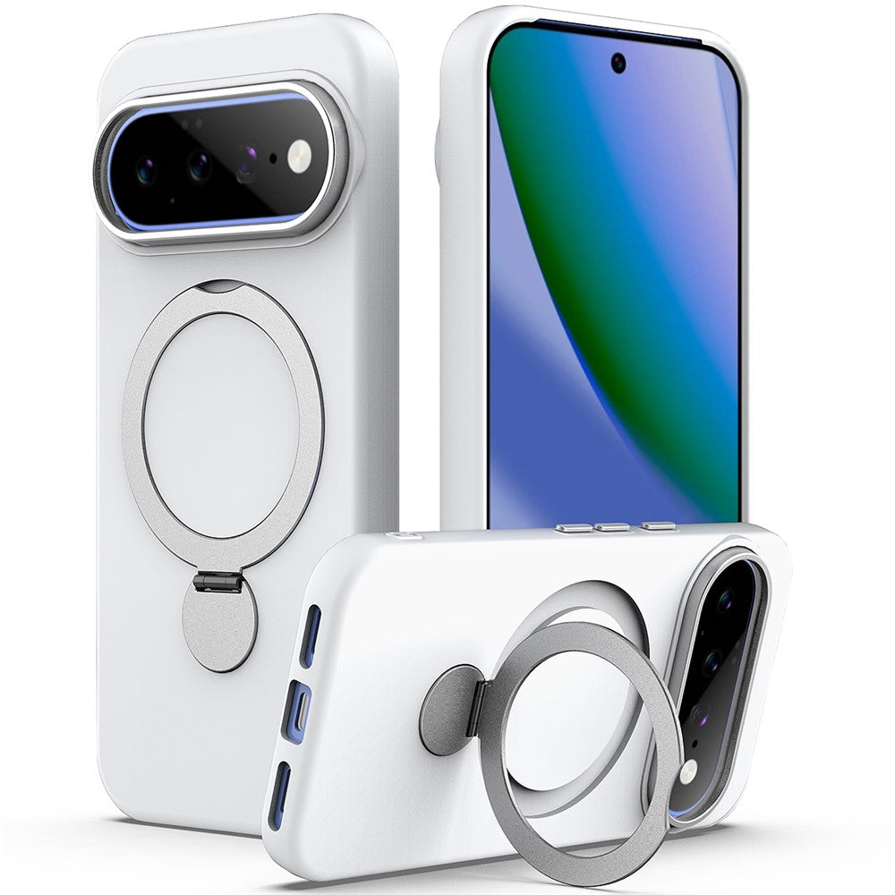 Til Google Pixel 11 / 11 Pro / 10 / 10 Pro / 9 / 9 Pro magnetisk etui med roterende ringstativ TPU + PC bagcover