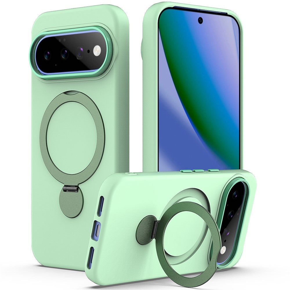 Til Google Pixel 11 / 11 Pro / 10 / 10 Pro / 9 / 9 Pro magnetisk etui med roterende ringstativ TPU + PC bagcover