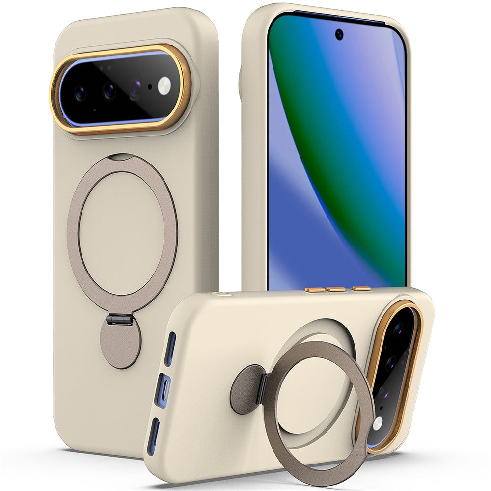 Til Google Pixel 11 / 11 Pro / 10 / 10 Pro / 9 / 9 Pro magnetisk etui med roterende ringstativ TPU + PC bagcover
