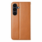 Til Samsung Galaxy S26 FE Coverpung Tri-Color Syning Lædertelefoncover med Elastisk Håndrem