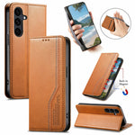 Til Samsung Galaxy S26 FE Coverpung Tri-Color Syning Lædertelefoncover med Elastisk Håndrem