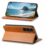 Til Samsung Galaxy S26 FE Coverpung Tri-Color Syning Lædertelefoncover med Elastisk Håndrem