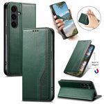 Til Samsung Galaxy S26 FE Coverpung Tri-Color Syning Lædertelefoncover med Elastisk Håndrem