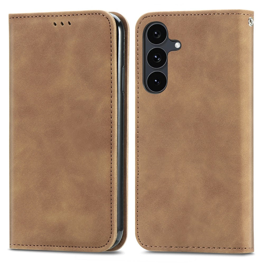 Til Samsung Galaxy S26 FE læderetui med kortholder magnetisk absorberende telefoncover