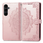 Til Samsung Galaxy S26 FE Pung Etui Mandala Blomst Læder Telefoncover Stand