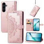 Til Samsung Galaxy S26 FE Pung Etui Mandala Blomst Læder Telefoncover Stand