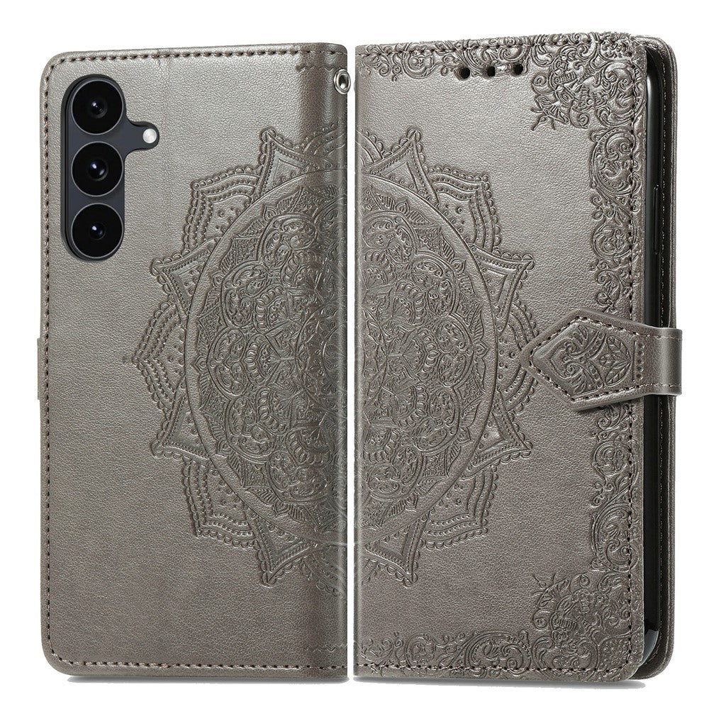 Til Samsung Galaxy S26 FE Pung Etui Mandala Blomst Læder Telefoncover Stand