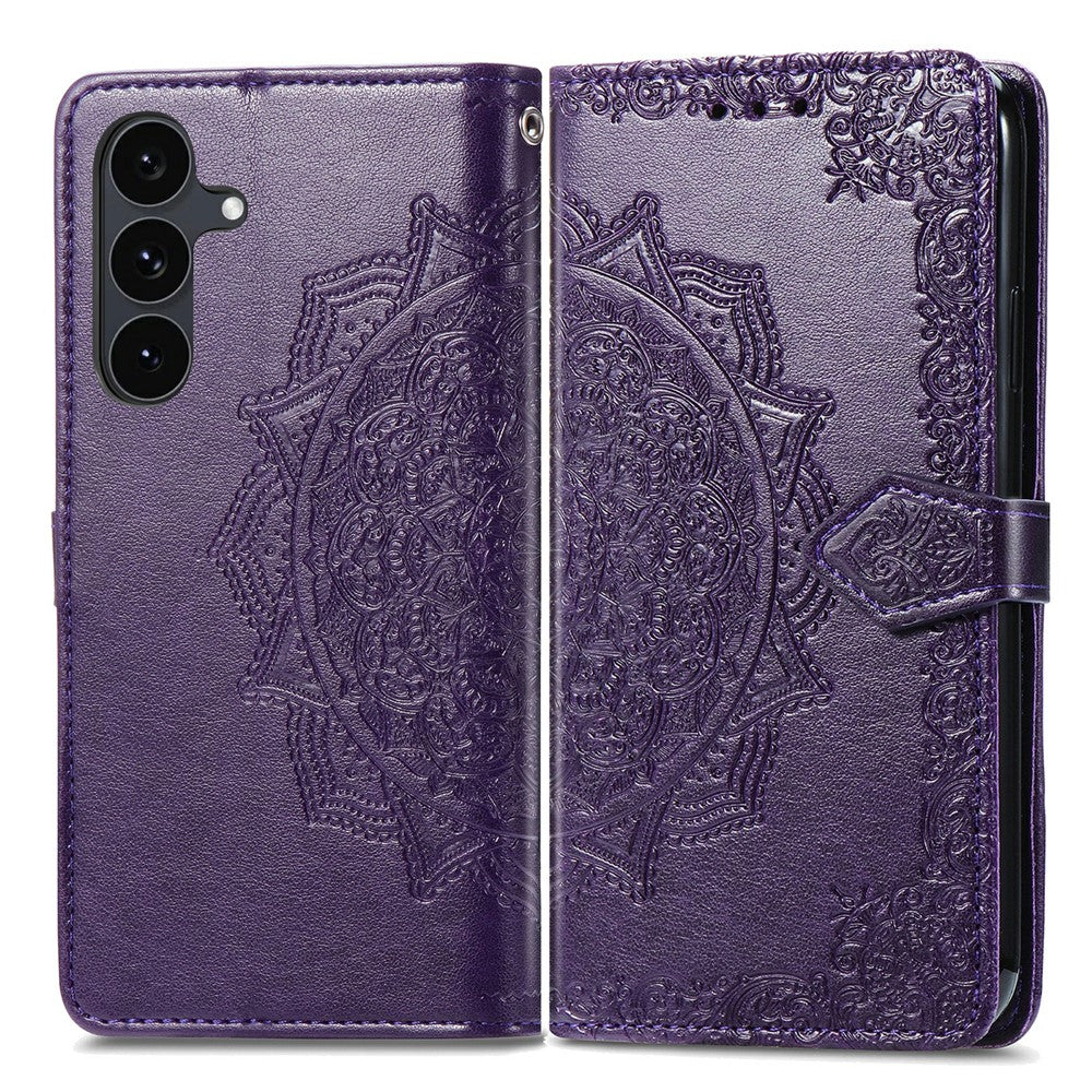 Til Samsung Galaxy S26 FE Pung Etui Mandala Blomst Læder Telefoncover Stand