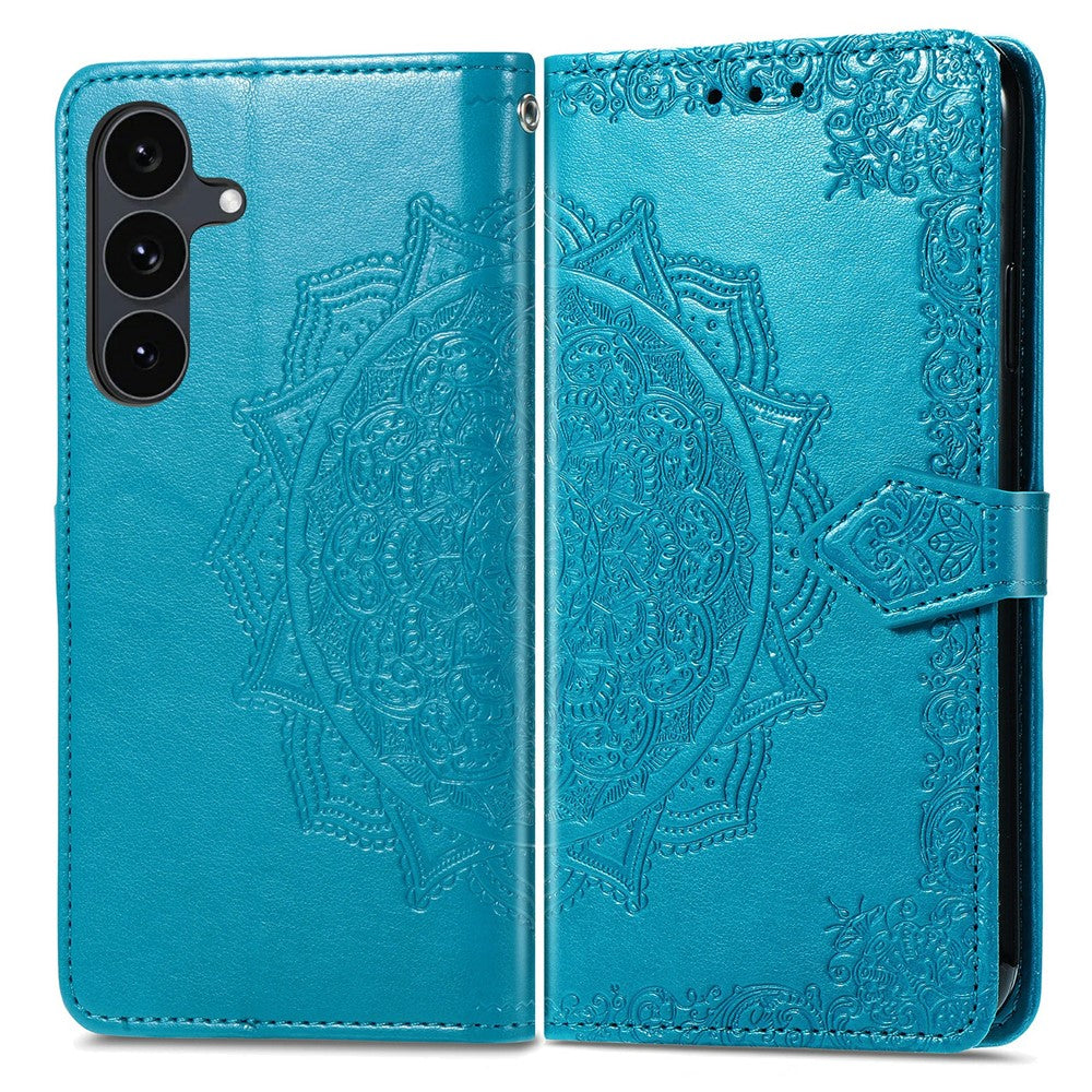 Til Samsung Galaxy S26 FE Pung Etui Mandala Blomst Læder Telefoncover Stand