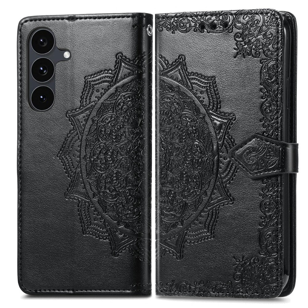 Til Samsung Galaxy S26 FE Pung Etui Mandala Blomst Læder Telefoncover Stand