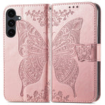 Til Samsung Galaxy S26 FE Cover med Rem Sommerfuglemønster PU-læder Pung Telefoncover