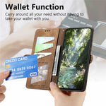 For Samsung Galaxy S26 FE Case Zipper Wallet Geometry Lines Leather Phone Cover with Strap