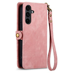 For Samsung Galaxy S26 FE Case Zipper Wallet Geometry Lines Leather Phone Cover with Strap
