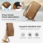For Samsung Galaxy S26 FE Stand Case Imprint TPU PU Leather Zipper Pocket Wallet Phone Cover with Strap