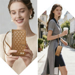 For Samsung Galaxy S26 FE Stand Case Imprint TPU PU Leather Zipper Pocket Wallet Phone Cover with Strap
