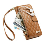 For Samsung Galaxy S26 FE Stand Case Imprint TPU PU Leather Zipper Pocket Wallet Phone Cover with Strap