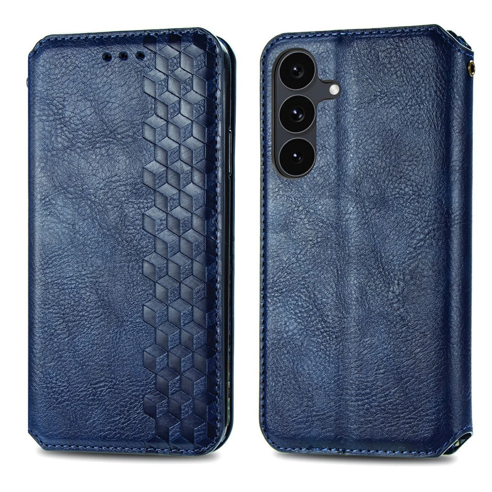 Til Samsung Galaxy S26 FE Cover Rhombus-præg PU Læder Pung Telefoncover