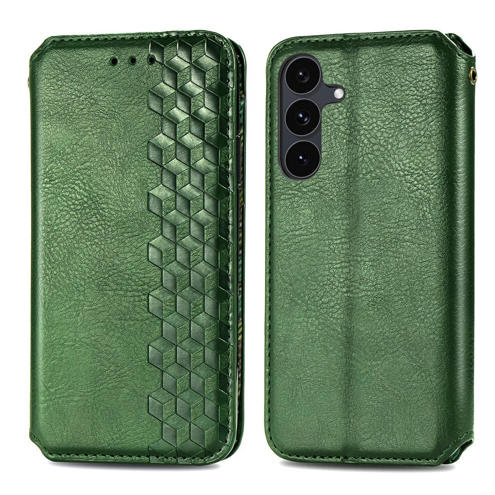 Til Samsung Galaxy S26 FE Cover Rhombus-præg PU Læder Pung Telefoncover