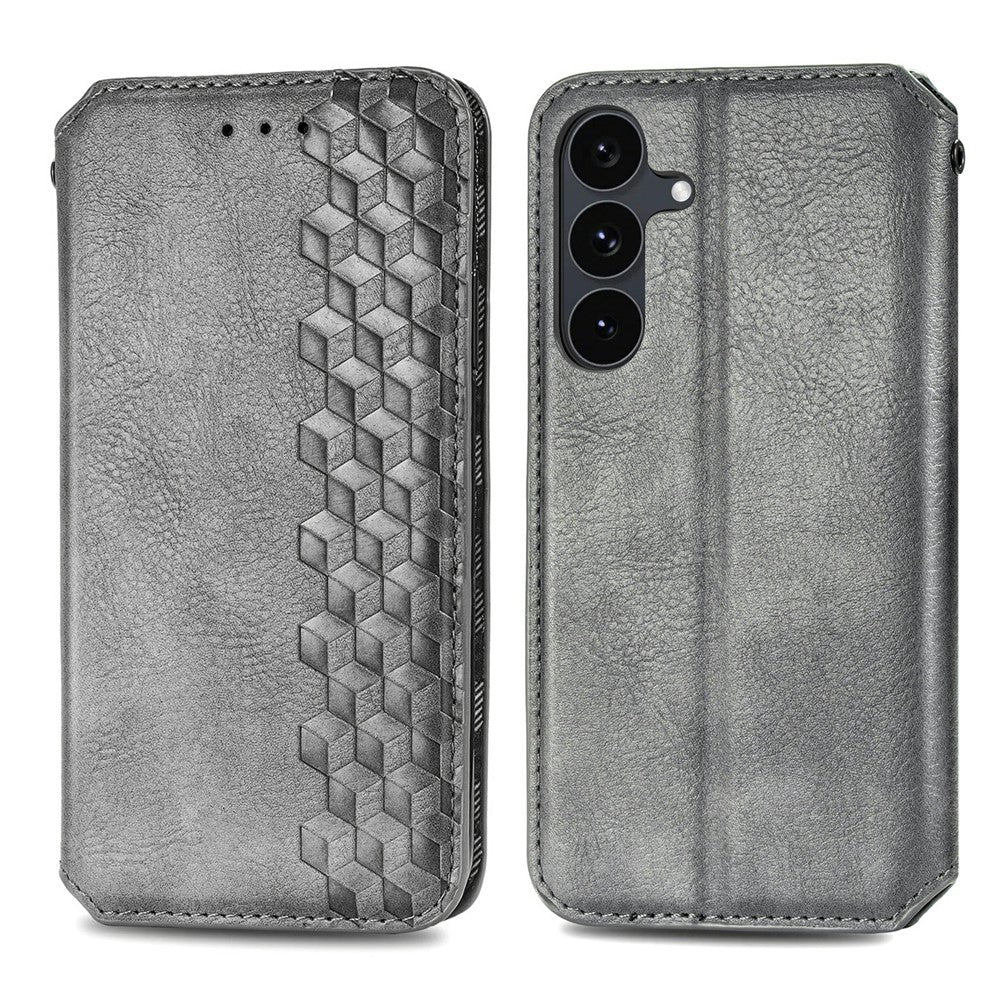 Til Samsung Galaxy S26 FE Cover Rhombus-præg PU Læder Pung Telefoncover