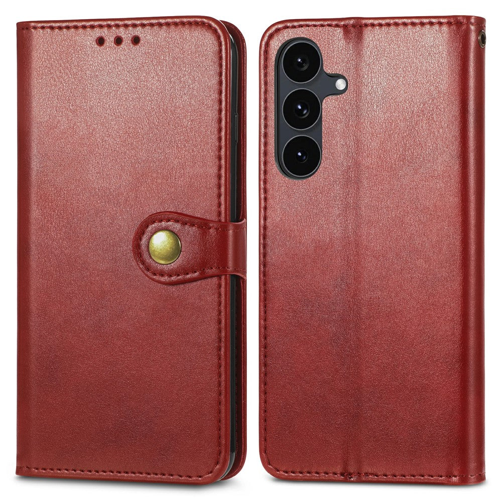 For Samsung Galaxy S26 FE Case Wallet Stand Leather Phone Cover with Wrist Strap