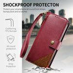 For Samsung Galaxy S26 FE Case Color Splicing TPU PU Leather Flip Shockproof Phone Cover with Wrist Strap