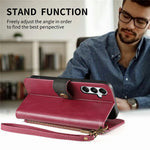 For Samsung Galaxy S26 FE Case Color Splicing TPU PU Leather Flip Shockproof Phone Cover with Wrist Strap