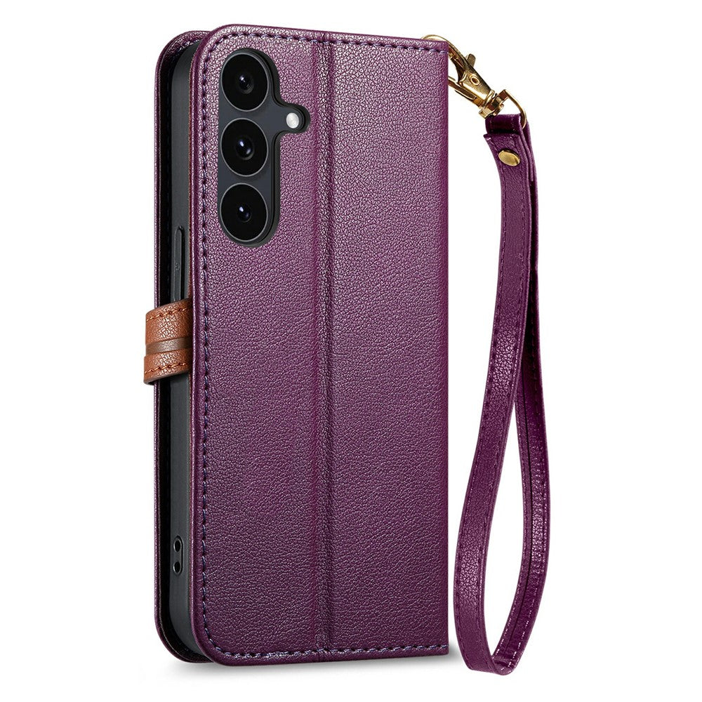 Til Samsung Galaxy S26 FE Standeretui Bladformet Magnetisk Lås Læder Telefoncover med Håndrem