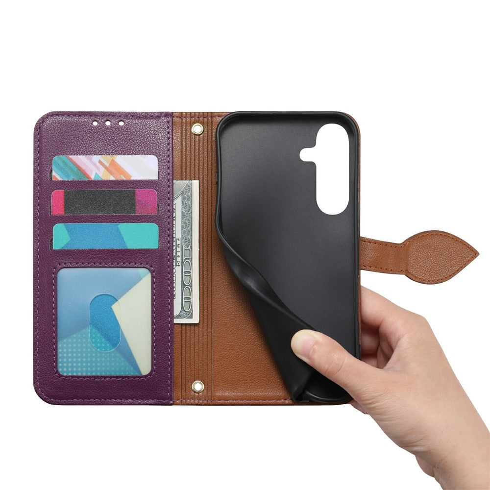Til Samsung Galaxy S26 FE Standeretui Bladformet Magnetisk Lås Læder Telefoncover med Håndrem