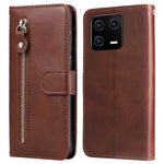 For Xiaomi 13 PU Leather Cases with Zipper Pocket Wallet Phone Cover Stand