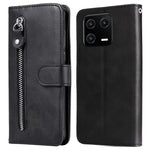 For Xiaomi 13 PU Leather Cases with Zipper Pocket Wallet Phone Cover Stand