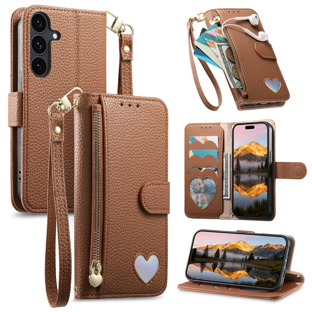Til Samsung Galaxy S26 FE Cover Lynlåslomme TPU PU Læder Pung Telefoncover med Rem