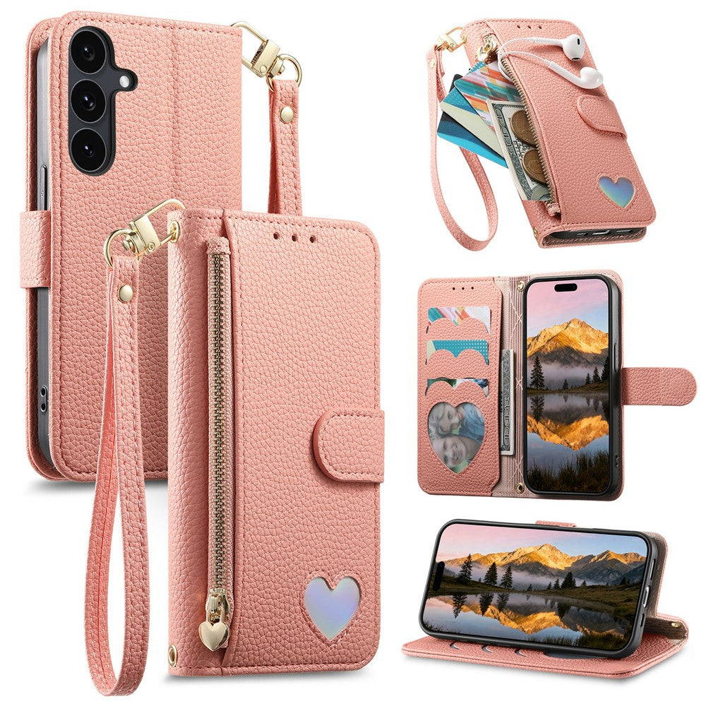 Til Samsung Galaxy S26 FE Cover Lynlåslomme TPU PU Læder Pung Telefoncover med Rem