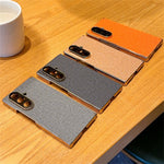 For Samsung Galaxy Z Fold7 5G Magnetic Case Dual Axis Hinge Fabric Textured Leather + PC + TPU Phone Cover