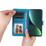 For Xiaomi 13 PU Leather Sunflower Imprinted Full Protection Phone Case Stand Wallet Anti-scratch Folio Flip Cover with Wrist Strap