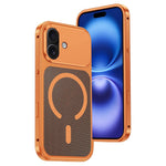 For iPhone 16 Magnetic Case Heat Dissipation Snap-On Metal + PC Phone Cover