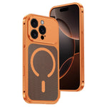 For iPhone 16 Pro Magnetic Case Heat Dissipation Snap-On Metal + PC Phone Cover