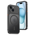For iPhone 15 Magnetic Case Heat Dissipation Snap-On Metal + PC Phone Cover