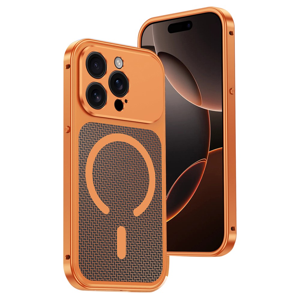 Til iPhone 15 Pro Magnetisk Cover Varmeafledning Snap-On Metal + PC Telefoncover
