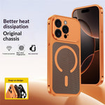 Til iPhone 15 Pro Magnetisk Cover Varmeafledning Snap-On Metal + PC Telefoncover